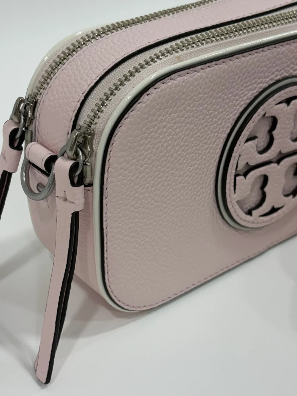 Tory Burch Mini Miller Leather Crossbody Bag Pale Pink